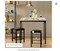 3 Pieces Dining Table Set, 2 Person Kitchen Breakfast Table and Chair Set Pub Table and Chairs Set, Counter Height Dining Table Set with 2 Bar Stools (Black&White)